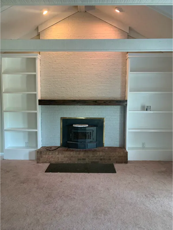 Professionally painted room with built-in bookshelves by Accuardi Bros